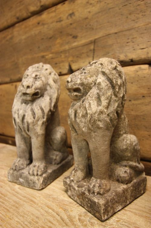 fig 1. Rare Set of Four 17th Century Antique Stone Lions