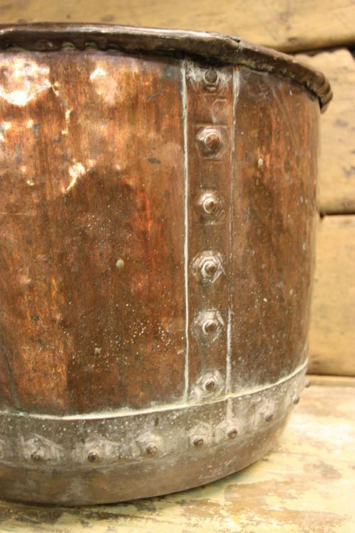 19th Century Antique Copper Log Bin/planter.