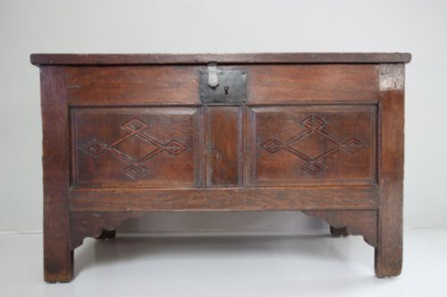 fig 1. 18th Century Antique Oak Coffer