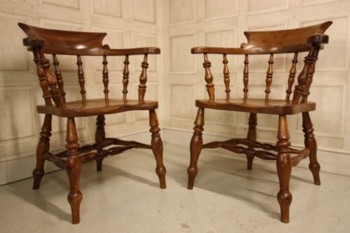 fig 1. Great Set of Four Antique Captains Chairs