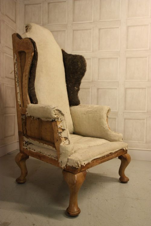 Impressive 19th Century Antique Wing Chair