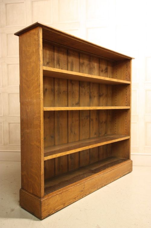 19th Century English Antique Oak Open Bookcase