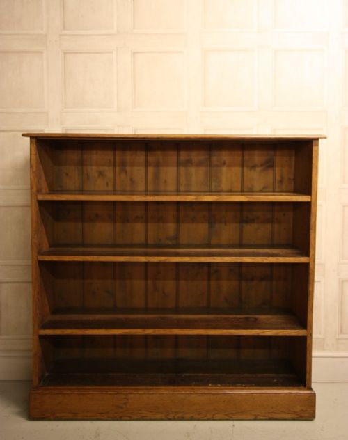 fig 1. 19th Century English Antique Oak Open Bookcase