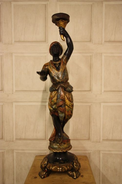 fig 1. Early 19th C Antique Venetian Blackamoor Figure