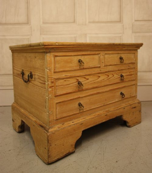 Very Rare Georgian Antique Pine Enclosed Stool