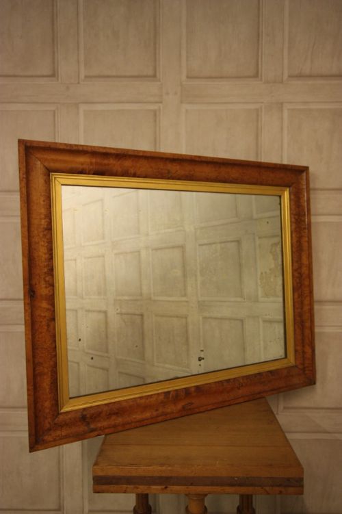 English Birds Eye Maple Antique Mirror