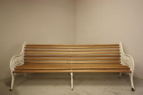 fig 1. English Antique Cast Iron Garden Bench. 2 Available.