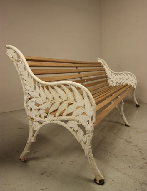 fig 2. English Antique Cast Iron Garden Bench. 2 Available.