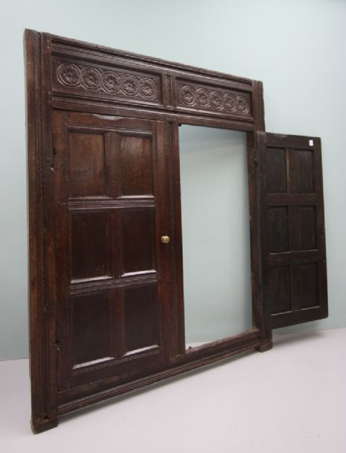 fig 1. 17th Century Antique Oak Cupboard Front