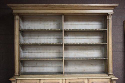 fig 1. Huge English Regency Antique Painted Pine Bookcase