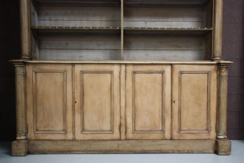 fig 2. Huge English Regency Antique Painted Pine Bookcase