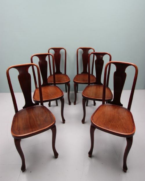 Set of Six Thonet Antique Dining Cafe Chairs
