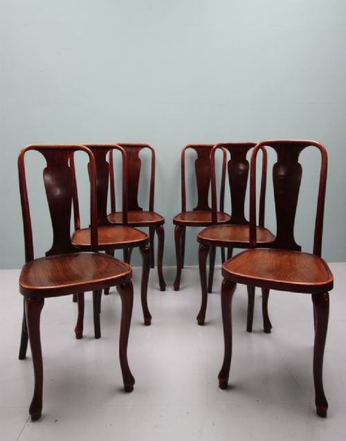 fig 1. Set of Six Thonet Antique Dining Cafe Chairs