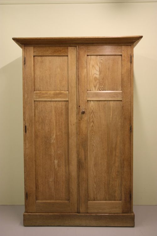 English Antique Shaker Style Oak Cupboard