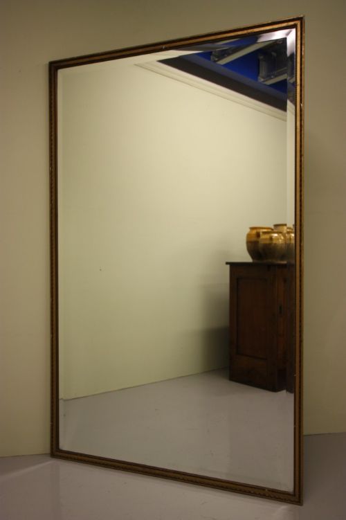 Large Antique Gilt & Gesso Decorated Mirror