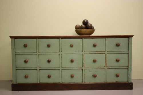 Great Bank of Antique Shop Fitting Drawers