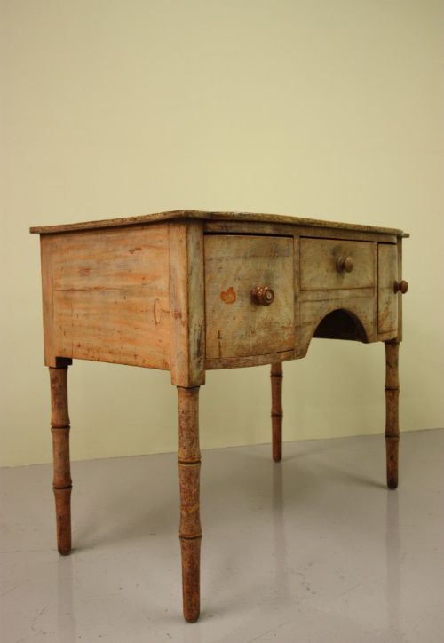 fig 1. English Regency Antique Desk in Original Paint