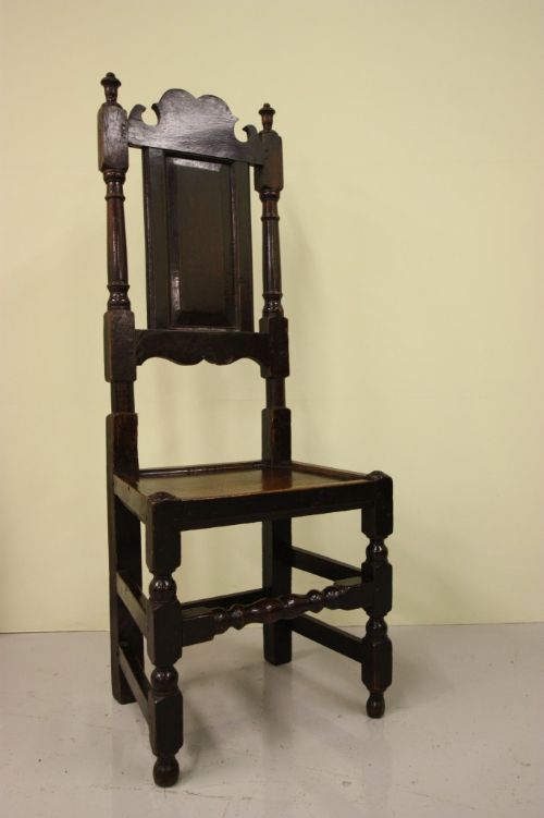Early Georgian Antique Oak Stand Chair