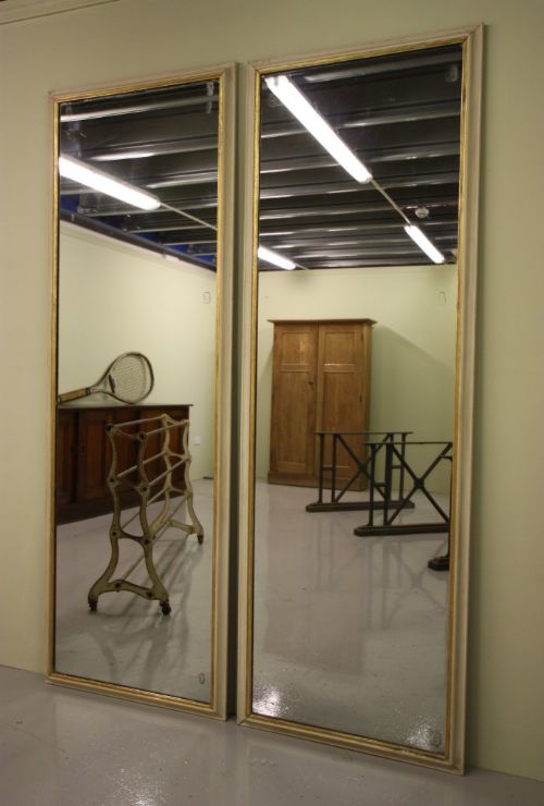 English Antique Painted and Gilt Mirror. 2 Available.