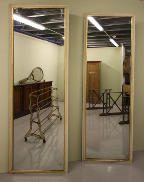 fig 1. English Antique Painted and Gilt Mirror. 2 Available.