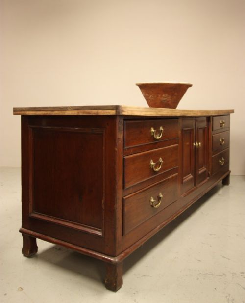 fig 1. Oversized Antique Pine Kitchen Dresser Base
