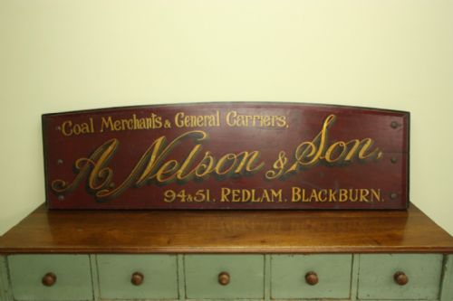 19th Century Antique Coal Merchants Sign