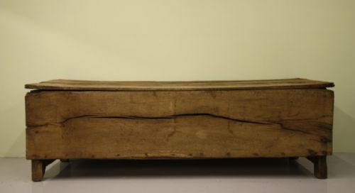 fig 1. Massive 17th Century Antique Oak Plank Box