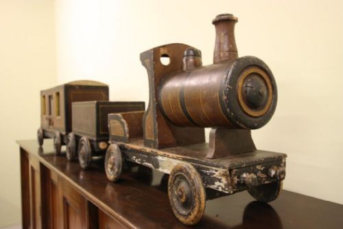 Large English Antique Toy Train in Original Paint