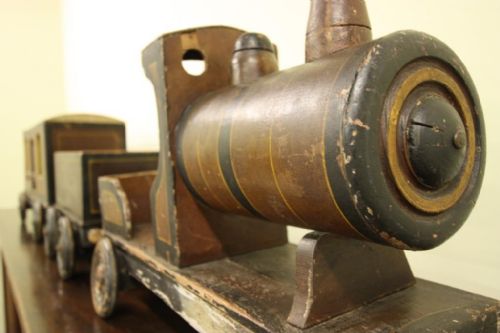 fig 2. Large English Antique Toy Train in Original Paint