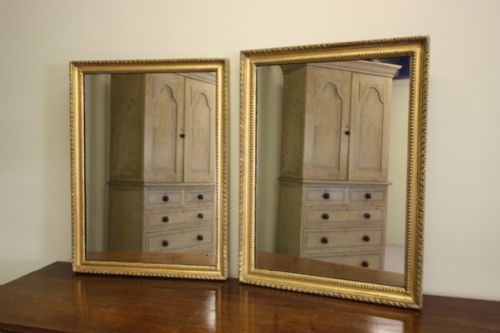 fig 1. Almost Pair of Georgian Antique Gilt Leaf Mirrors