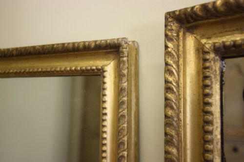fig 2. Almost Pair of Georgian Antique Gilt Leaf Mirrors
