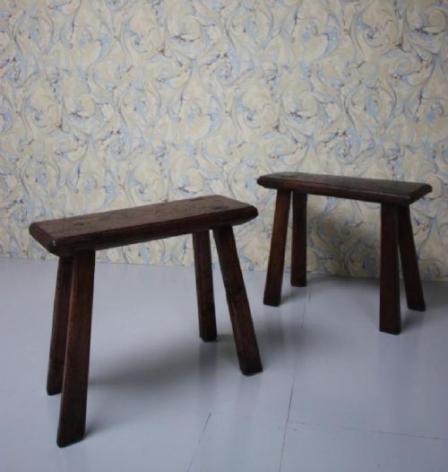 Pair of Georgian Oak Stools/side Tables