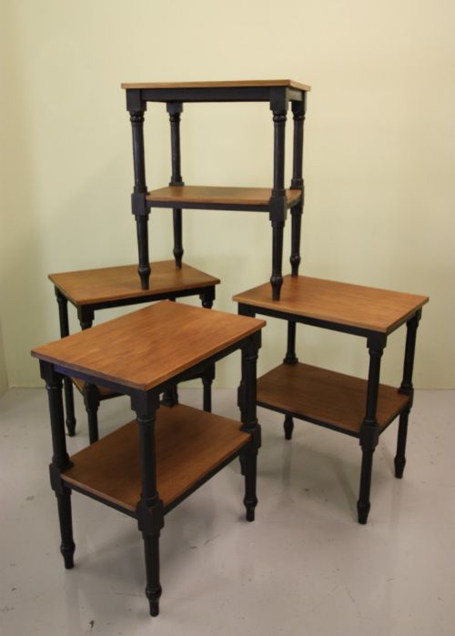 fig 1. Pair of English Antique Bedside Tables.
