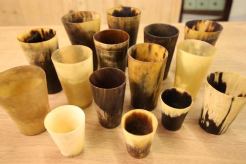 Collection of Fifteen Antique Horn Beakers
