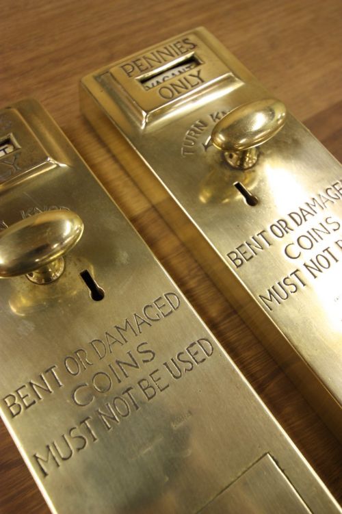 Pair of Very Large Antique Lavatory Door Plates