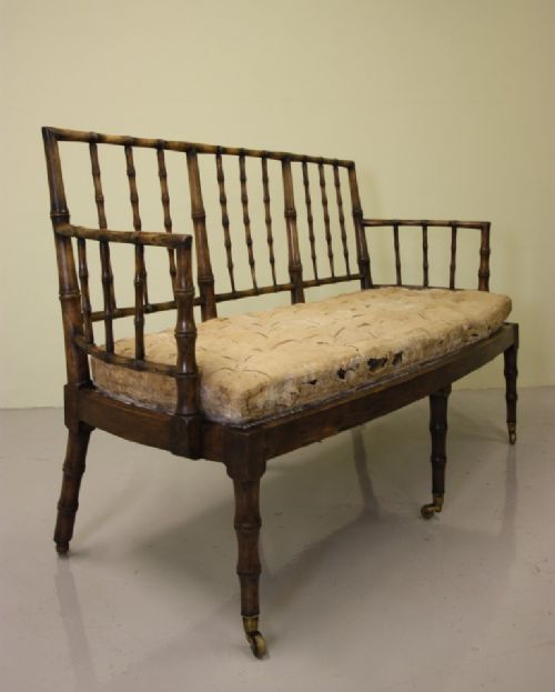 Regency Antique Simulated Bamboo Sofa