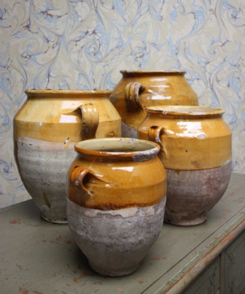 Collection of Four Antique Confit Pots