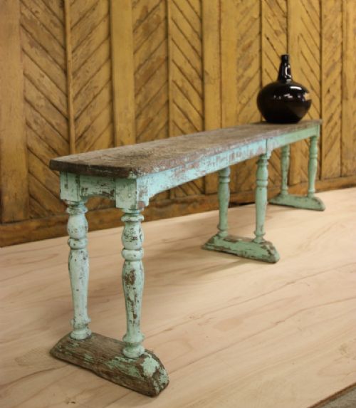 William IV Painted Antique Oak Window Seat