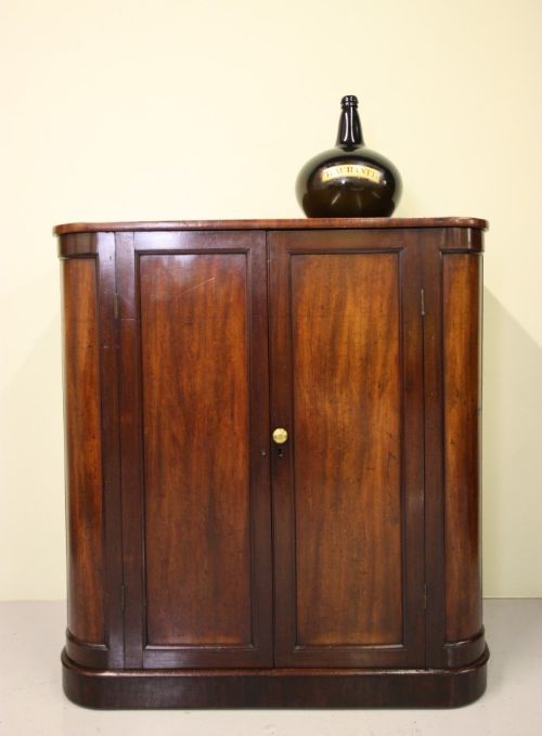 William IV Bow Ended Antique Mahogany Cupboard