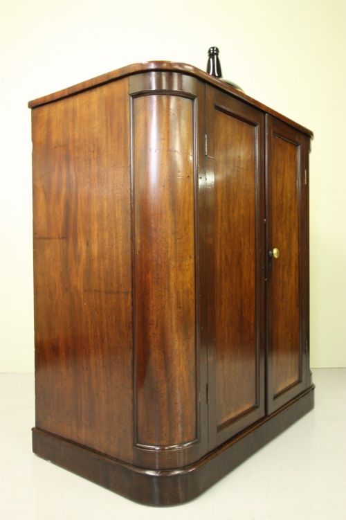 fig 1. William IV Bow Ended Antique Mahogany Cupboard