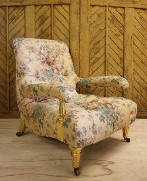 Beautiful William IV Antique Upholstered Armchair