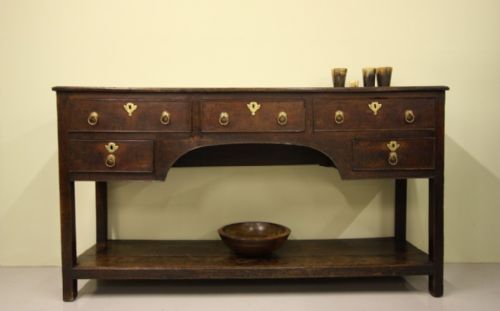 18th Century Antique Oak Potboard Dresser Base