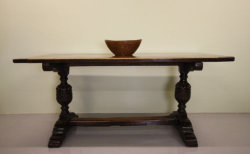 fig 1. 19th Century Antique Oak Refectory Dining Table