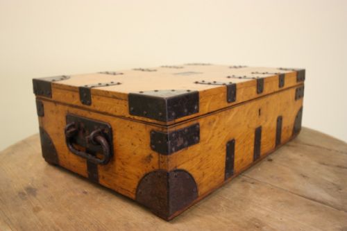 Antique Metal & Oak Silver Chest by Mappin & Webb