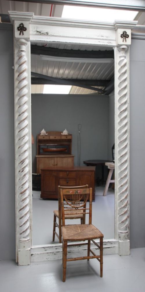 Fabulous Decorative Antique Tall Column Mirror