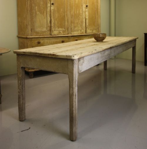 18th Century Antique Painted Pine Kitchen Table
