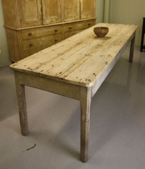 fig 1. 18th Century Antique Painted Pine Kitchen Table