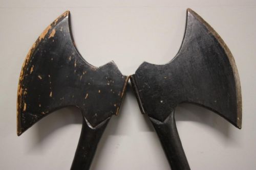 fig 1. Decorative Pair of Antique Carved Axes