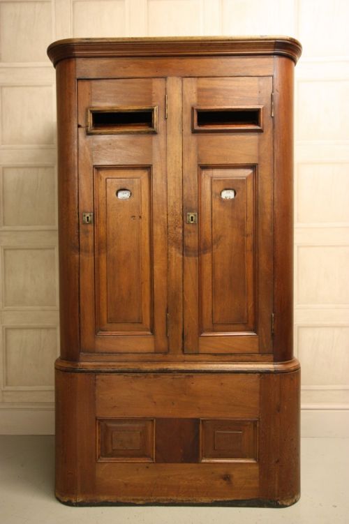 Rare 19th C Antique Mahogany Hotel Letter Box