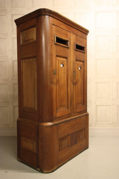 fig 1. Rare 19th C Antique Mahogany Hotel Letter Box